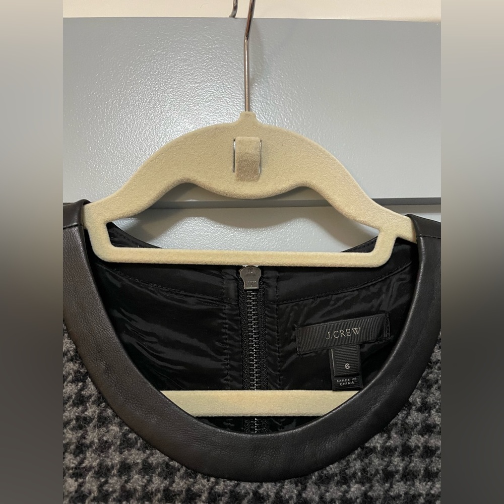 J. Crew Fully-Lined Houndstooth Wool Shift Dress,… - image 6